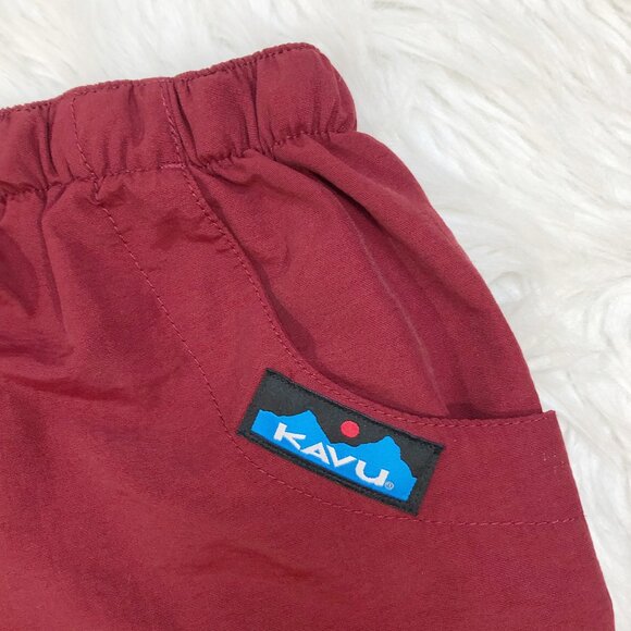 KAVU Elle 4" Quick Dry Hiking Outdoor Shorts with Belt in Rhubarb (Dark Red) - Picture 9 of 10